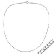 Choker Flat links 3x2mm fine silver plating x 45 cm|raw }}