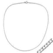 Choker Flat links 3x2mm fine silver plating x 45 cm