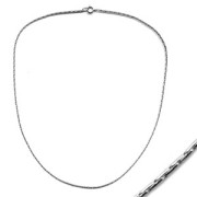 Choker cable round links 1.3mm rhodium tone x 45 cm|raw }}