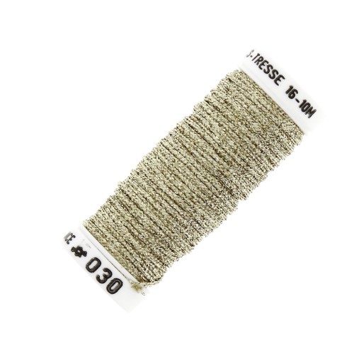 Au ver à soie Metallic braided embroidery thread 16 - Light Gold (030) x10m