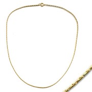 Choker cable round links 1.3mm fine Gold plated x 45 cm