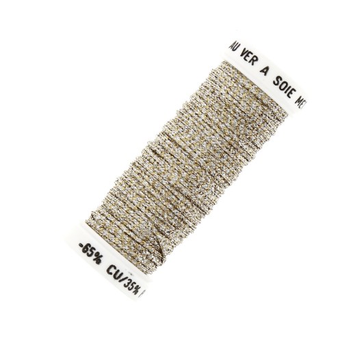 Au ver à soie Metallic braided embroidery thread 16 - Gold - Silver (102) x10m