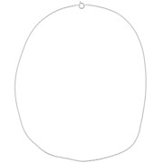 Choker cable round links 1.3mm fine silver plating x 45 cm