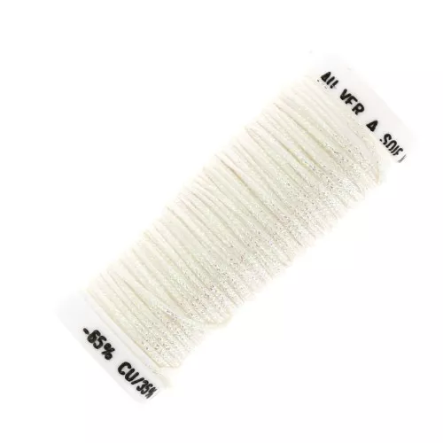 Au ver à soie Metallic braided embroidery thread 16 - Iridescent White (036) x10m