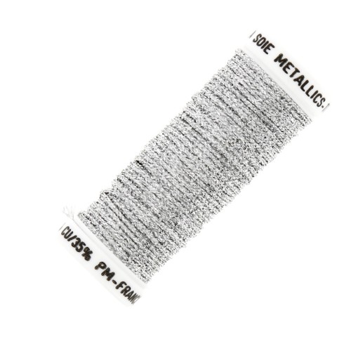 Au ver à soie Metallic braided embroidery thread 16 -Silver (001) x10m