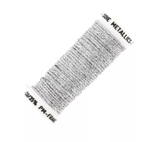 Au ver à soie Metallic braided embroidery thread 16 -Silver (001) x10m