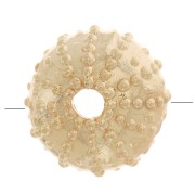 9.5x6.5mm 3-hole Sea urchin bead - Gold plated 3 microns x1