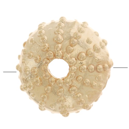 9.5x6.5mm 3-hole Sea urchin bead - Gold plated 3 microns x1
