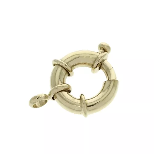 15mm Spring clasp for bracelet or necklace - Gold Plated 3 microns x2