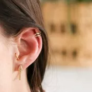 4.5mm Double Ear cuff - Gold Plated 3 micron x1