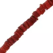  6mm Shell Round Heishi beads - Red x40  cm
