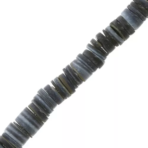 6 mm Shell Round Heishi beads - Grey x40 cm