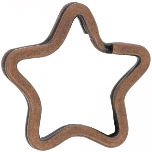 Star keyring 32mm Old copper tone x1