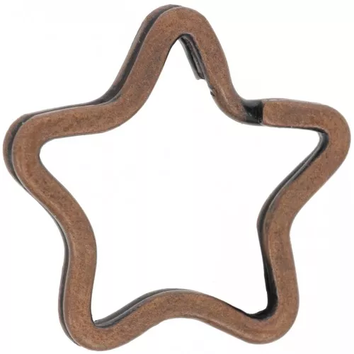 Star keyring 32mm Old copper tone x1
