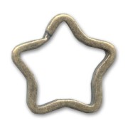 Star keyring 32mm Bronze tone x1