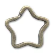 Star keyring 32mm Bronze tone x1