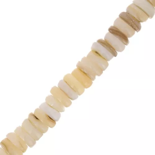 6 mm Shell Round Heishi beads - Brown Natural x38 cm