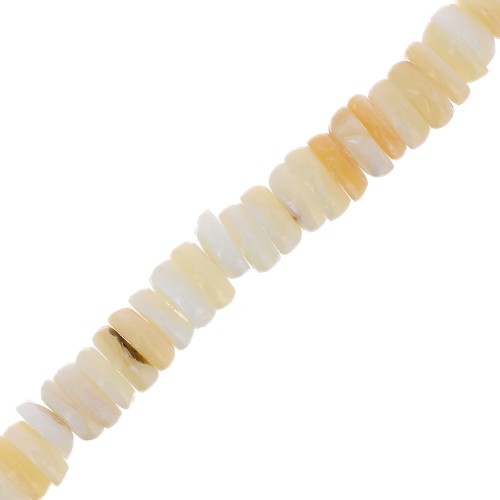 6mm Shell Round Heishi beads - Beige Natural x39cm
