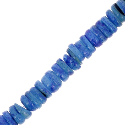 6mm Shell Round Heishi beads - Blue x38cm