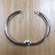 Round shape keyring 30mm Silver tone x1