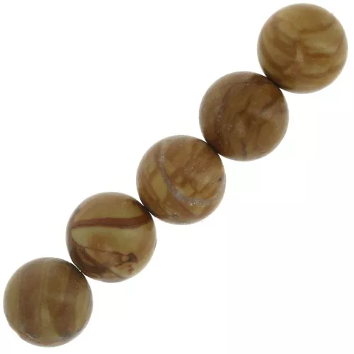 8mm Round gemstone beads - Jasper wood x10