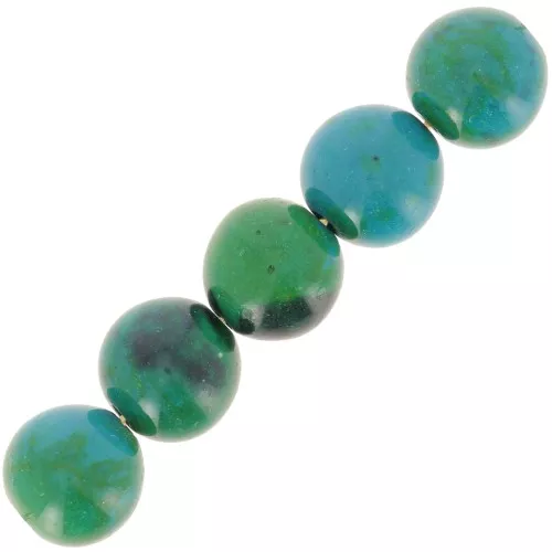 10mm gemstone beads Chrysocolla x5
