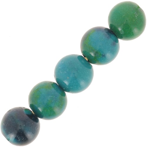 6mm Round gemstone beads - Chrysocolla x15