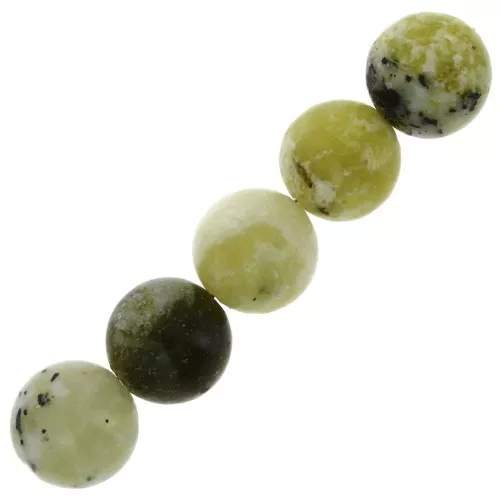 10mm Gemstone round beads Serpentine x5