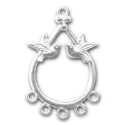 Birds spacer 36mm  Silver tone x1