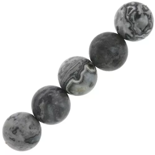 10mm Gemstone round beads Map Stone x5