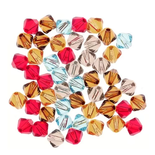 Mix of PureCrystal 5328Crystal Bicones 4mm Inca x50