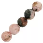 6mm Round gemstone beads - Rhodochrosite x15