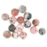 6mm Round gemstone beads - Rhodochrosite x15