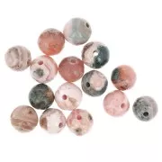 6mm Round gemstone beads - Rhodochrosite x15