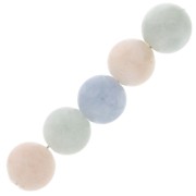 6mm Round gemstone beads - Morganite x15