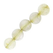 6mm Round gemstone beads - Yellow Rutile Quartz x15