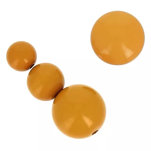 Assortment of 26 beads 6-8-10 mm and 2 cabochons in opaque resin - Mustard x1