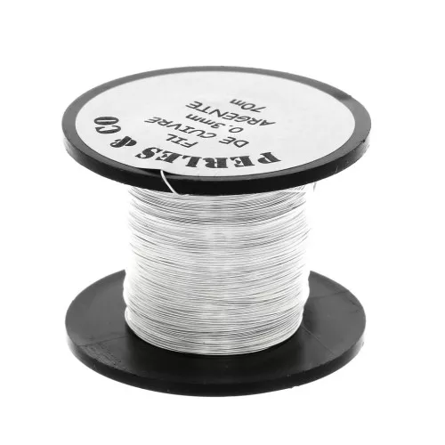 Copper wire 0.315mm Silver tone x 70m