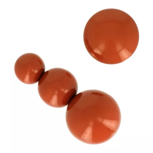 Assortment of 26 beads 6-8-10mm and 2 cabochons in opaque resin - Terracotta x1