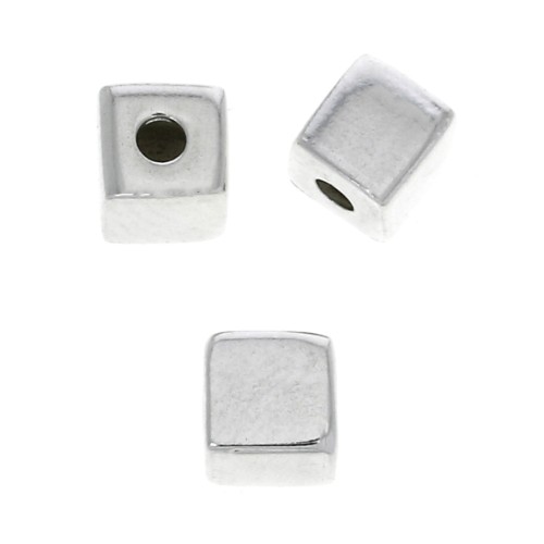 925 Sterling Silver 4mm Cube for DIY jewelry creation x1