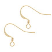 17mm fine Gold plated earwires x100