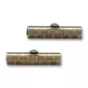 Crimp-end for ribbon 25mm Bronze tone x2