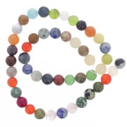 Assortment of 8mm round gemstone beads x38cm