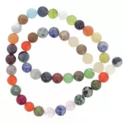 Assortment of 8mm round gemstone beads x38cm