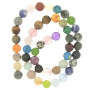 Assortment of 8mm round gemstone beads x38cm
