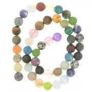 Assortment of 8mm round gemstone beads x38cm