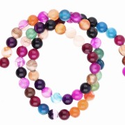 Assortment of 6.5 mm round gemstone beads, 36 cm