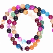 Assortment of 6.5 mm round gemstone beads, 36 cm