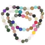 Assortment of 6mm Round Gemstone Beads x37cm