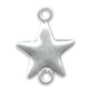 925 Sterling Silver Spacer Star 2 rings 16x11mm x1|raw }}